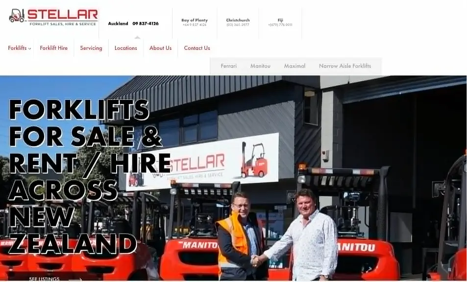 Stellar Machinery website before the rebuild