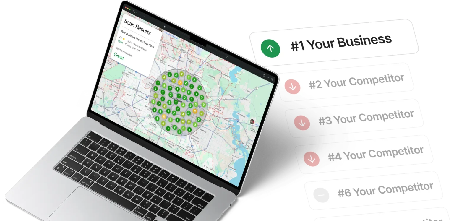 The same scan after optimisation with your business in first place