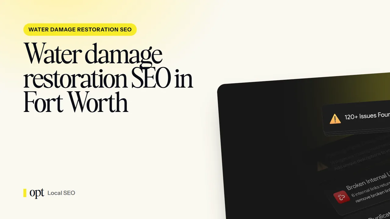 Water damage restoration SEO in Fort Worth, TX