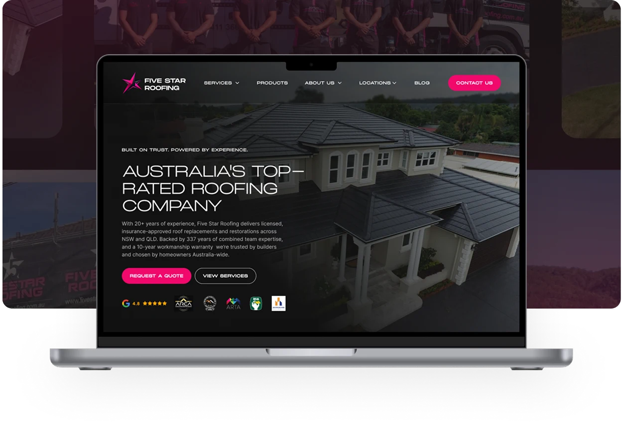Five Star Roofing website
