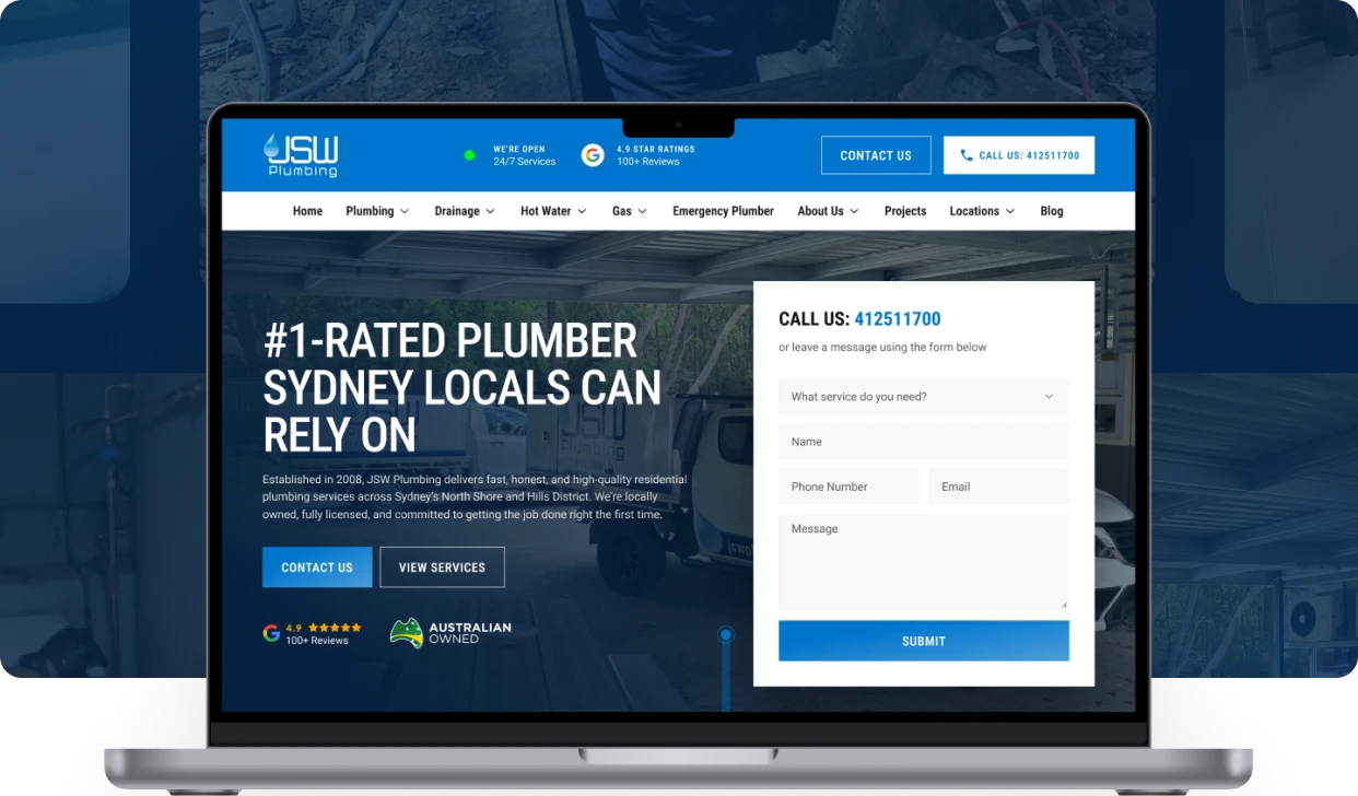 JSW Plumbing website
