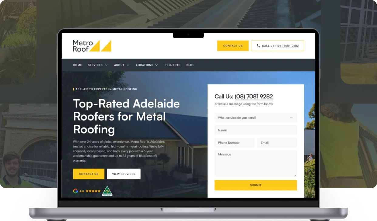 Metro Roof website