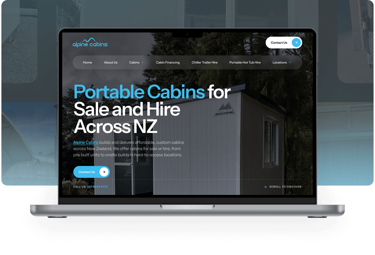 Alpine Cabins website